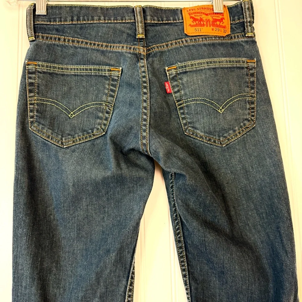 Levi’s 511 Jeans Mens Blue 29 x 32 Straight Leg Zip‎ Closure Denim